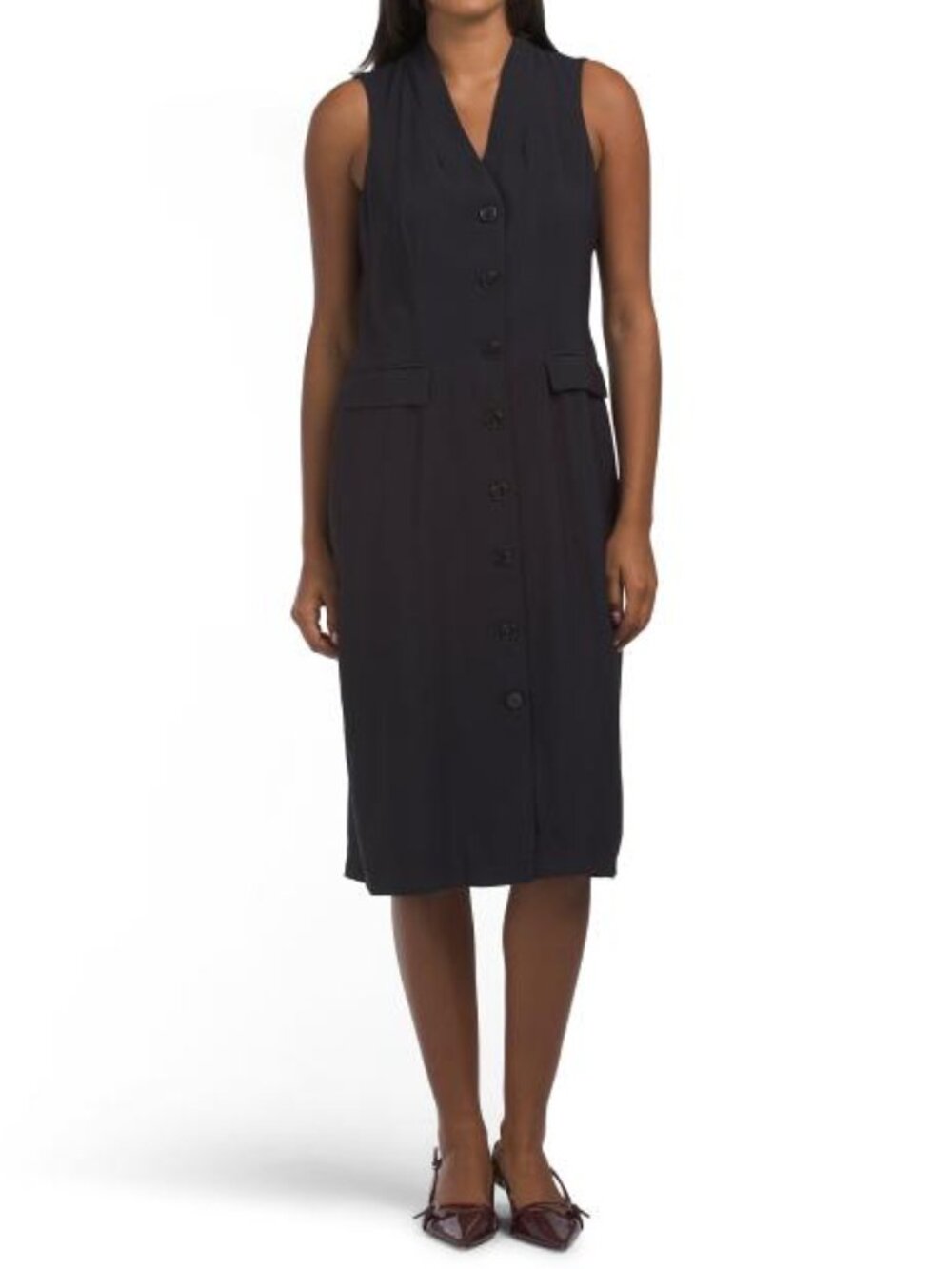 MAGGY LONDON Twill Vest Tailored Dress